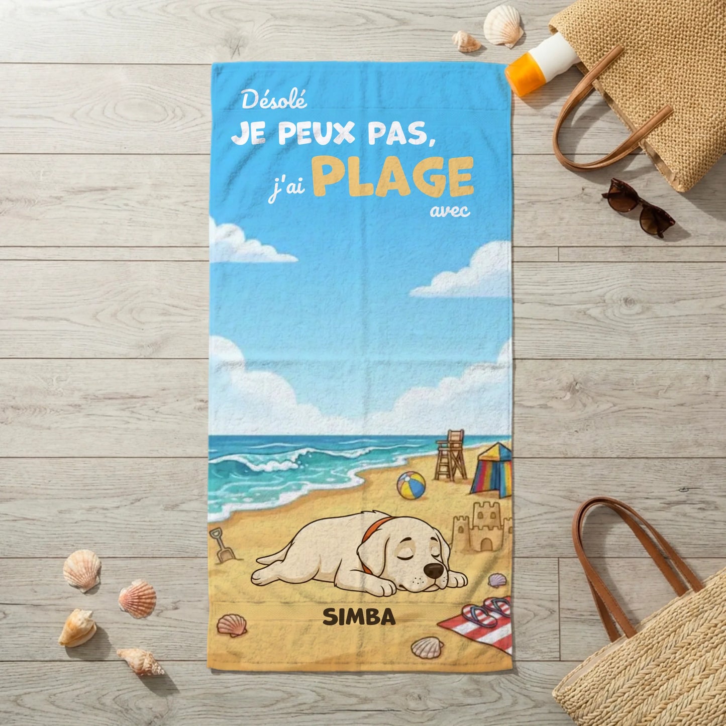 Serviette de plage : Désolé je peux pas #2
