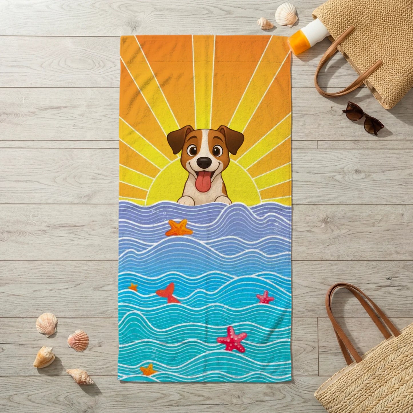 Serviette de plage : "Coucher de soleil Bohème" #2