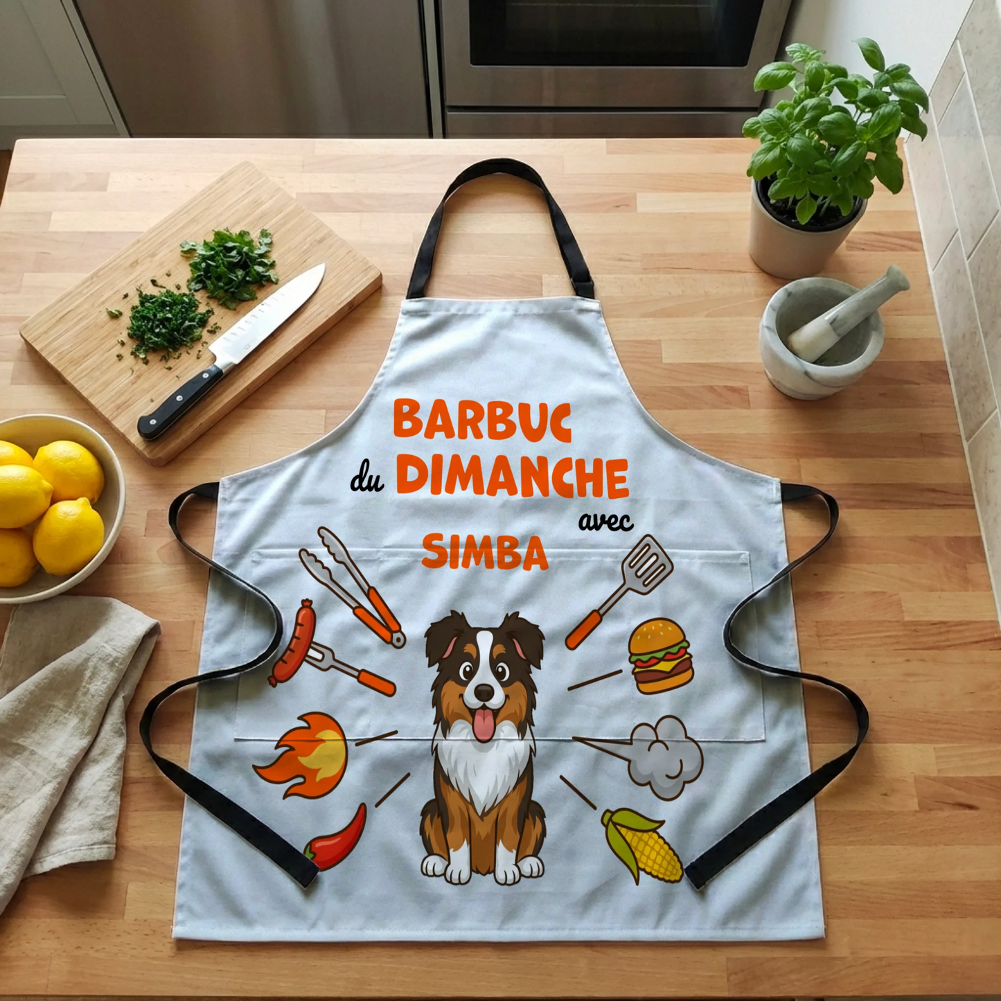 Tablier : "Pour le barbuc"
