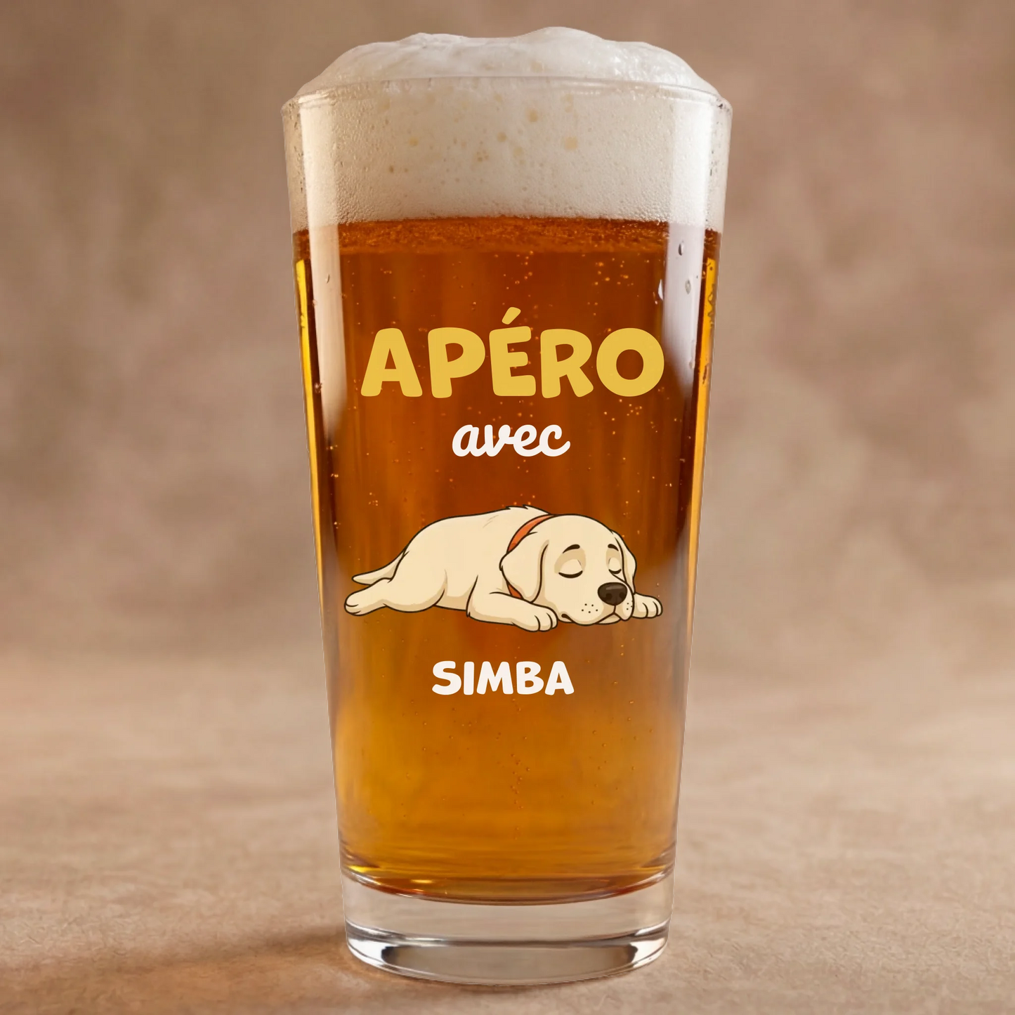 Verre à bière : "Apéro avec"