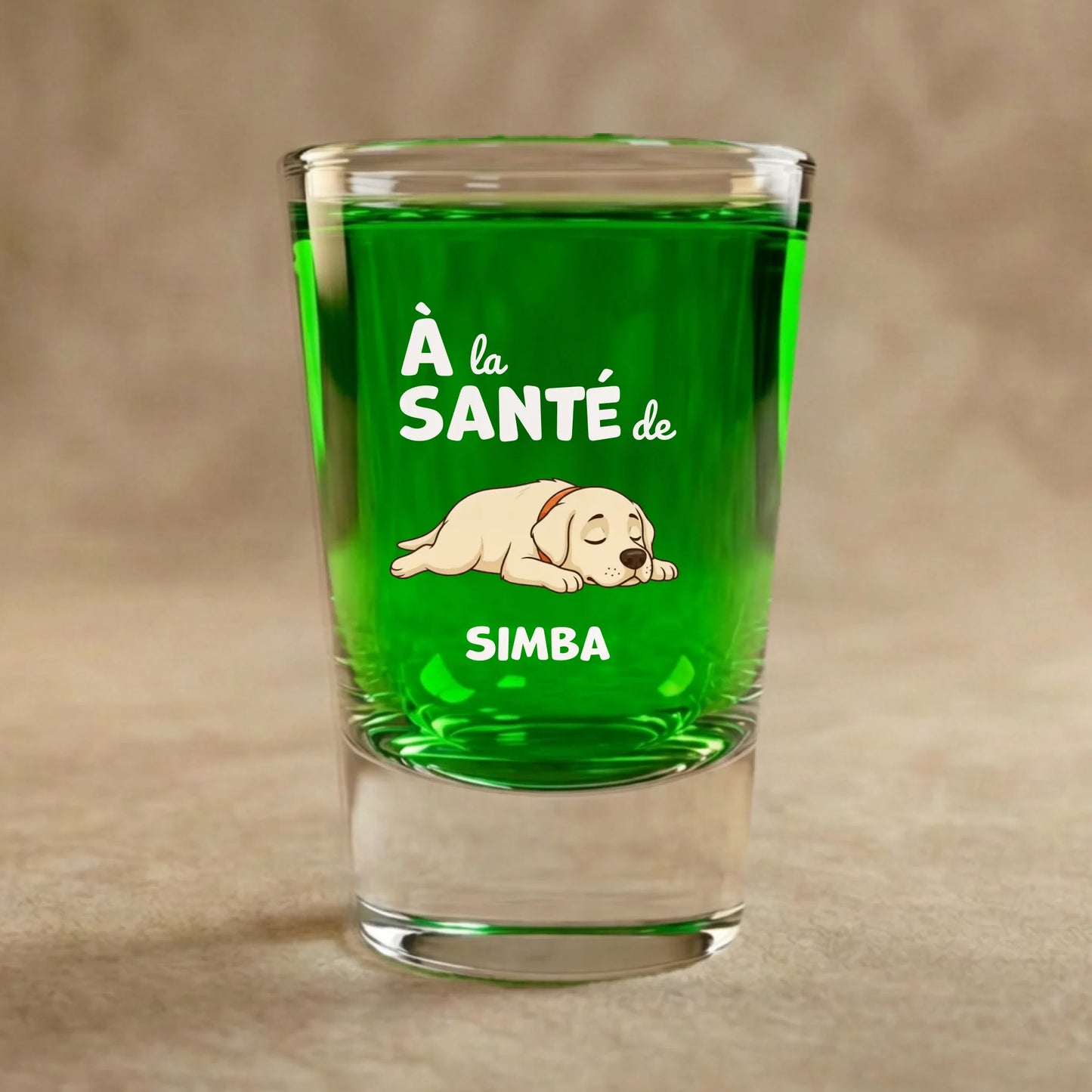 Verre à shot : "À la santé de"