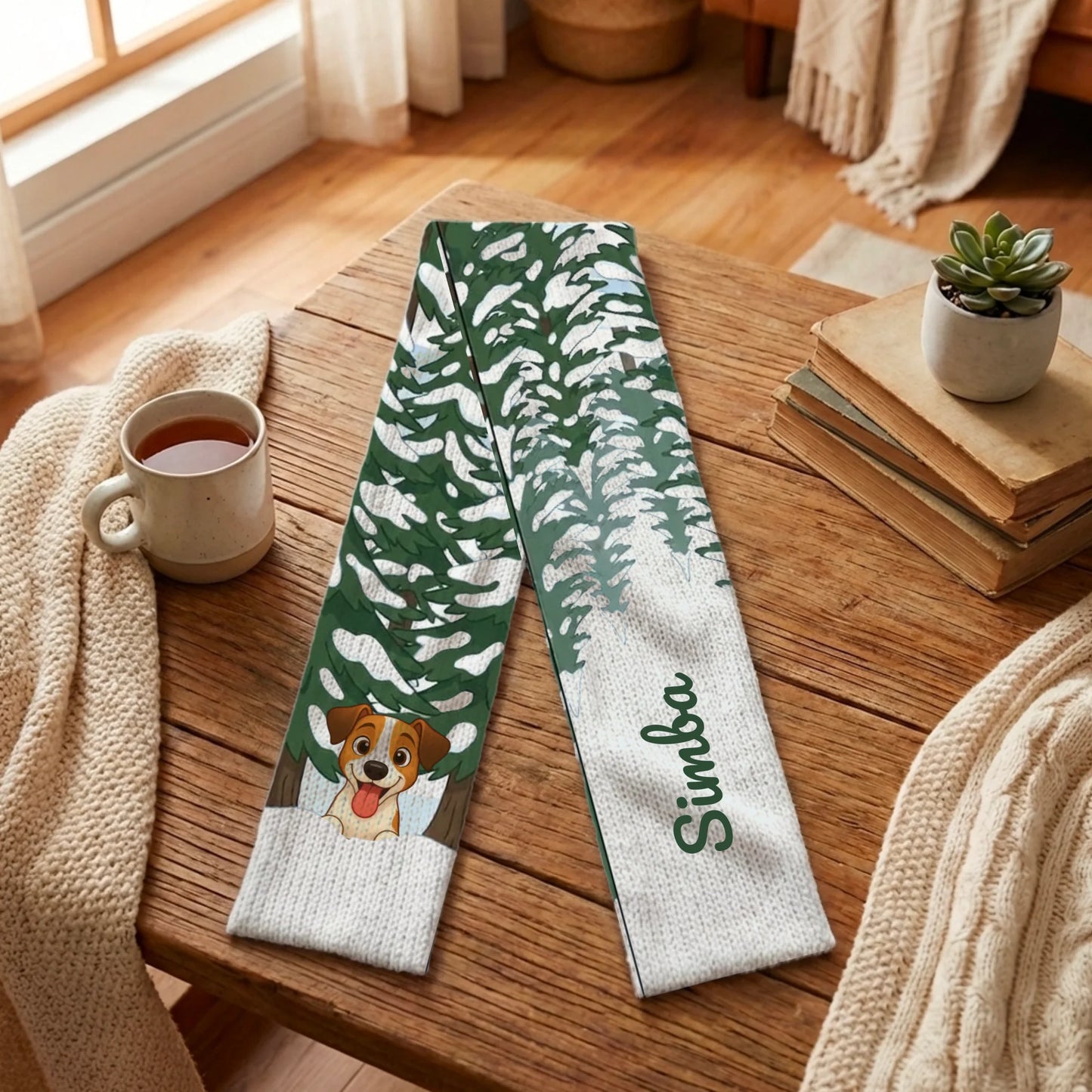 Écharpe : "Forêt enneigée"