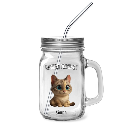 Personalized glass mug with photo, 0.5L