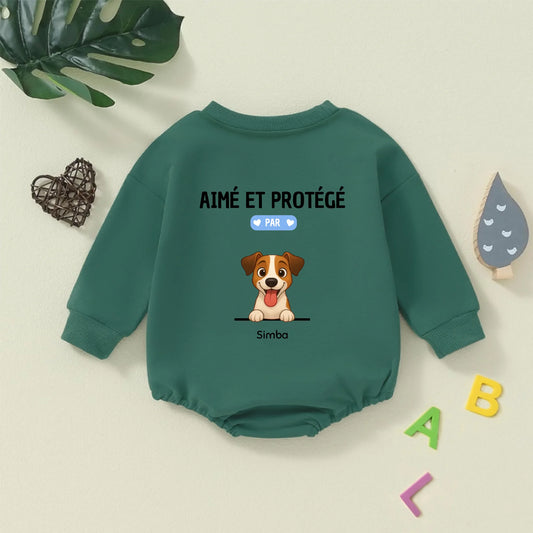 Body pull bébé personnalisé - Aimé et protégé par