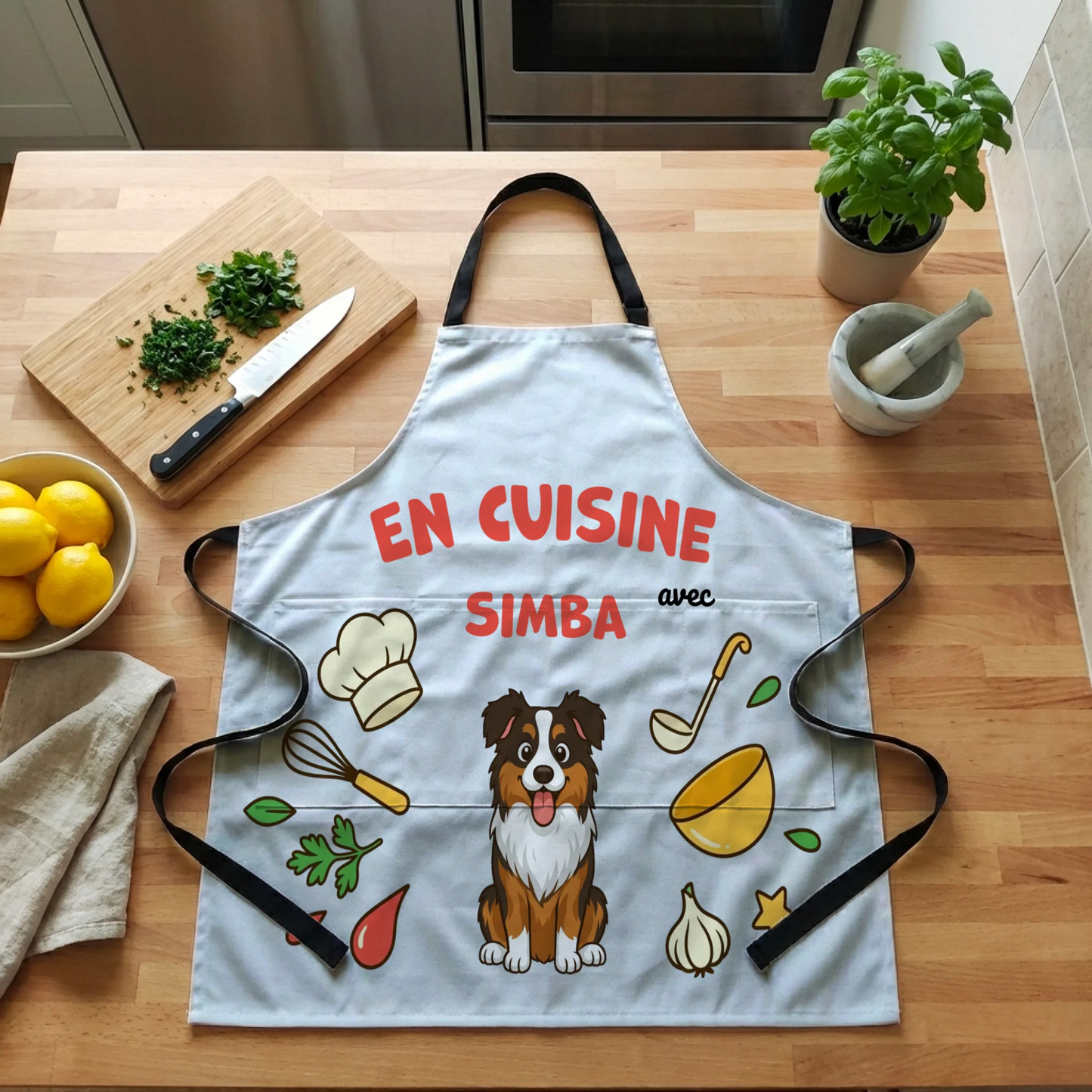 Tablier : "En cuisine avec"