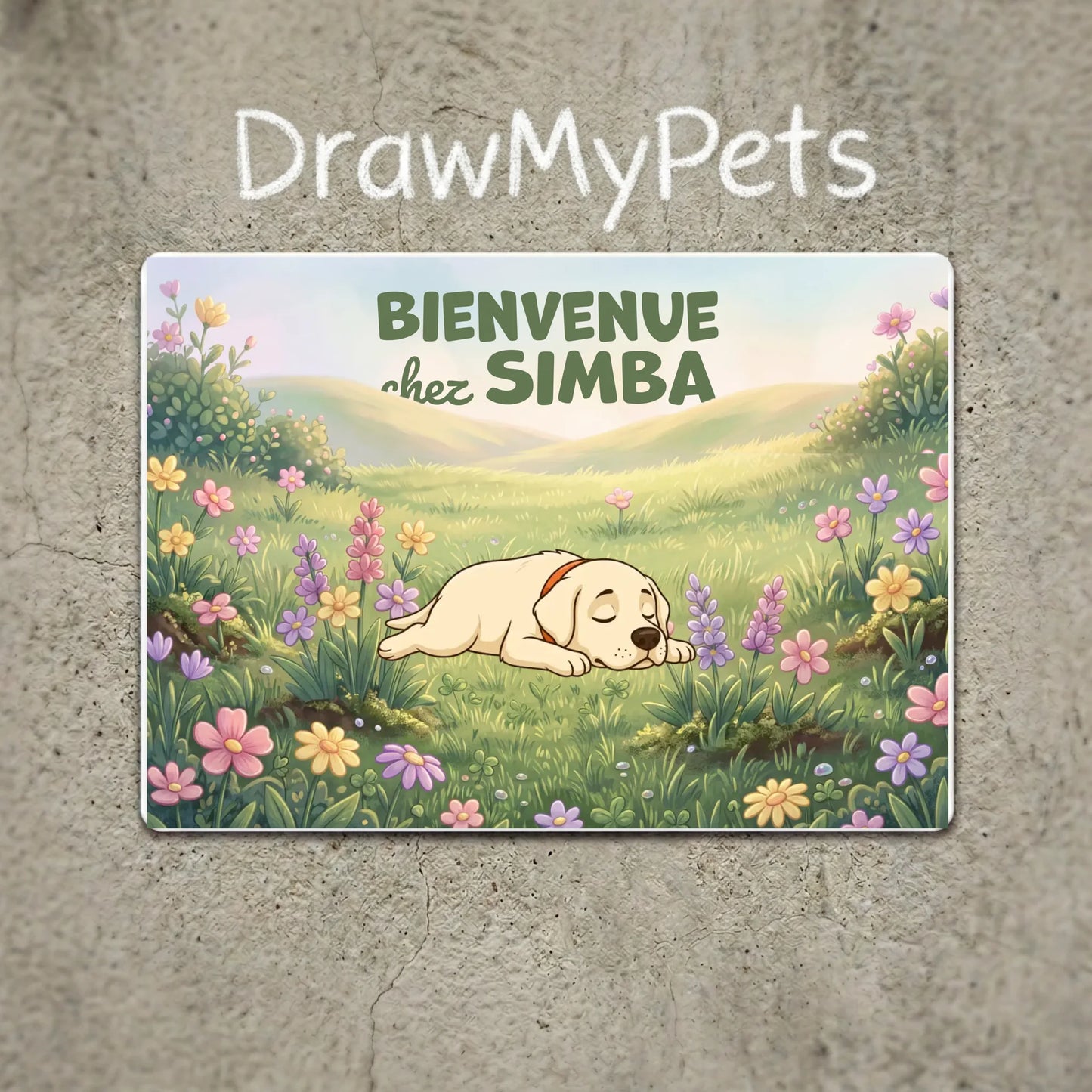 Plaque Métal : "Bienvenue chez #1"