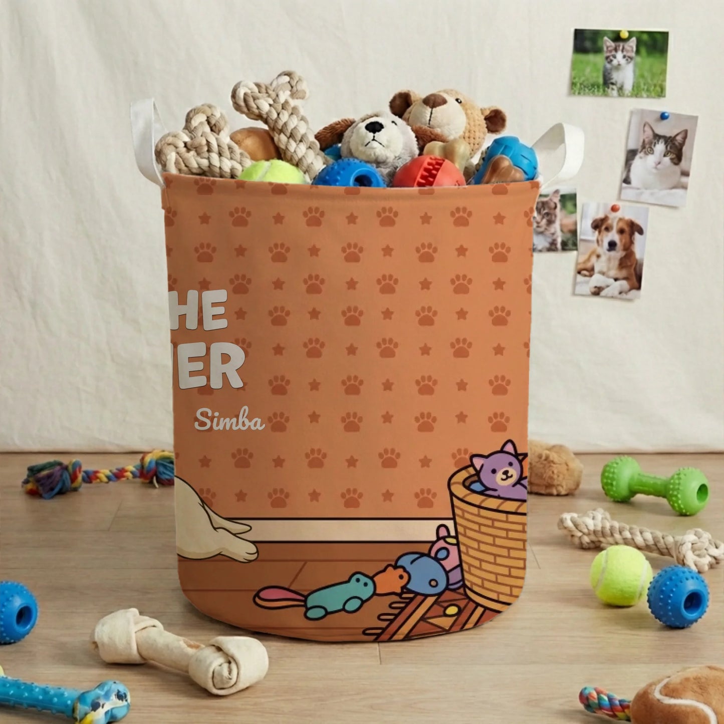 Panier à jouets : "Pas touche à mon panier"