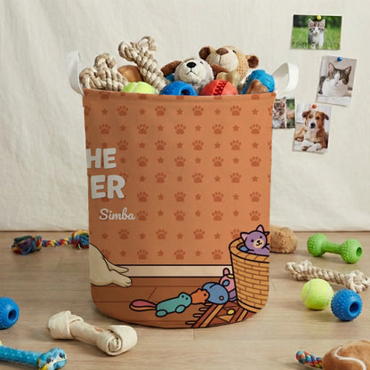 Panier à jouets : "Pas touche à mon panier"